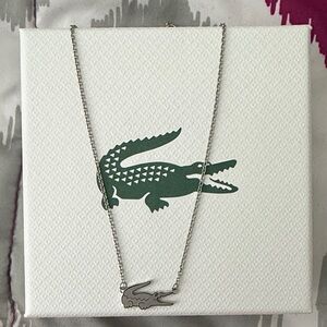 Lacoste Green and Silver Crocodile Necklace